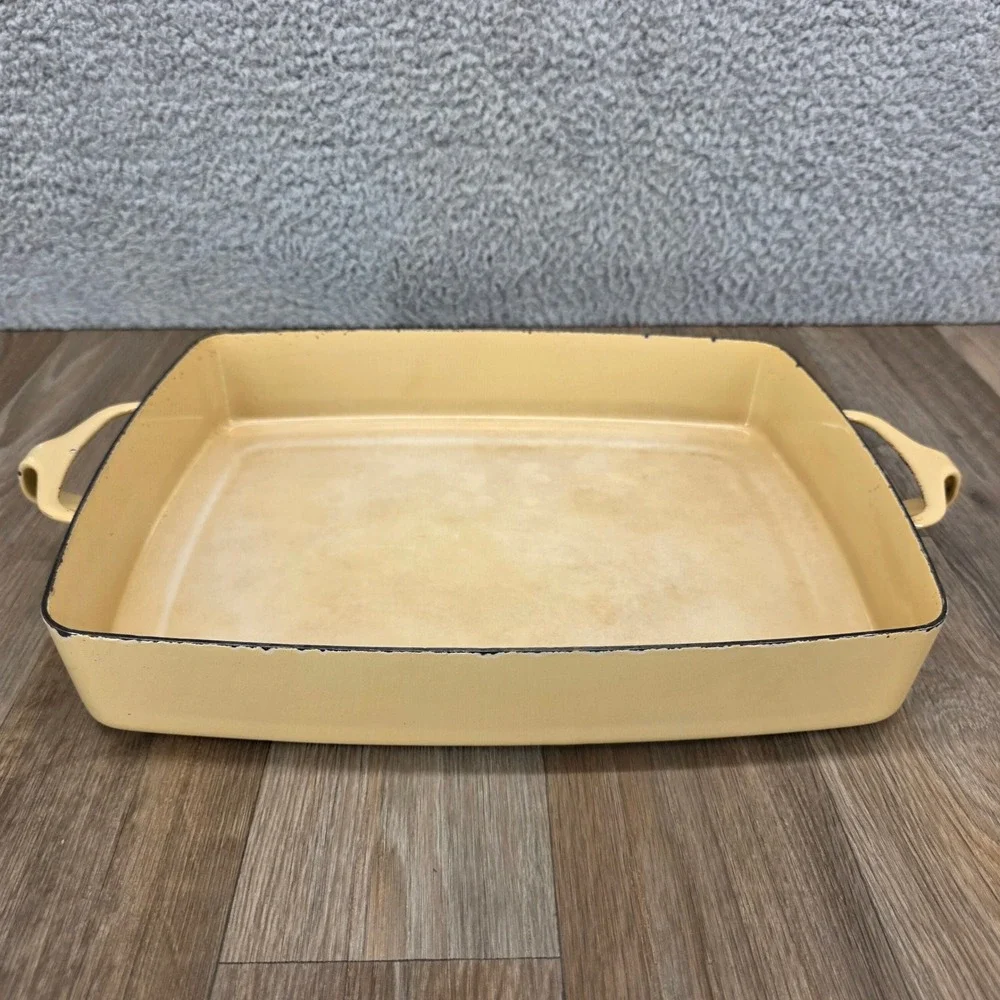 Dansk Kobenstyle Beige Enamel Cast‎ Iron Rectangle 13x10 Baking Roasting France